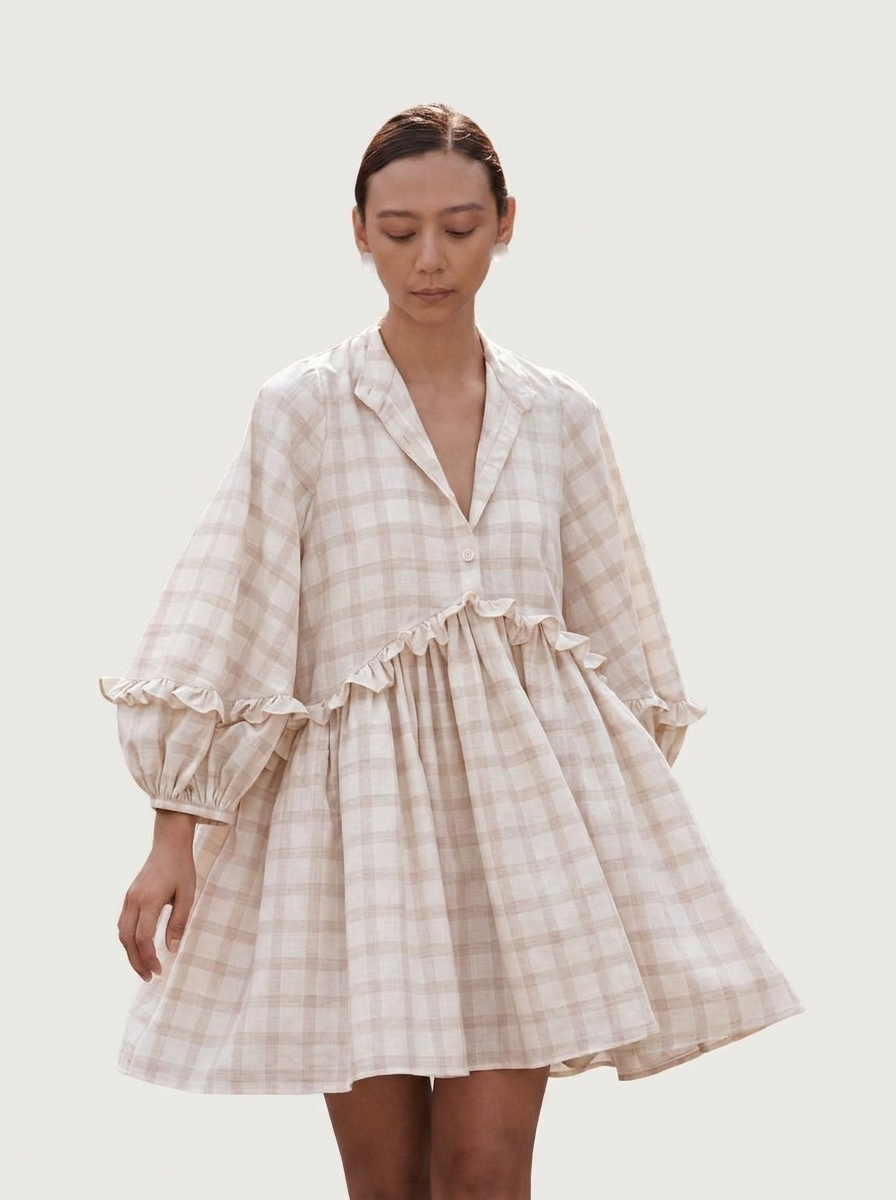 Gathered & Ruffled Dress