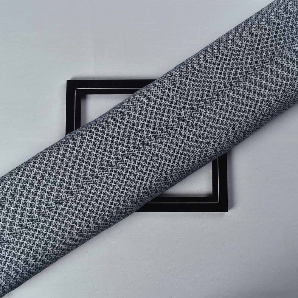 White Blue Diamond Twill Tweed Pure Cotton 125 GSM Handwoven Fabric