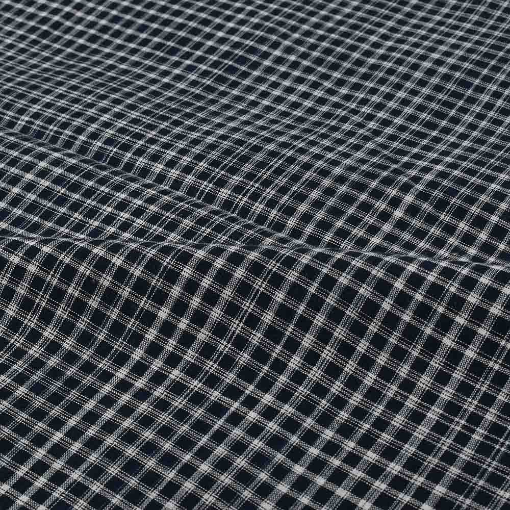 CHECK BLACK WHITE YARN TIE DYE PURE COTTON 110 GSM HANDWOVEN FABRIC