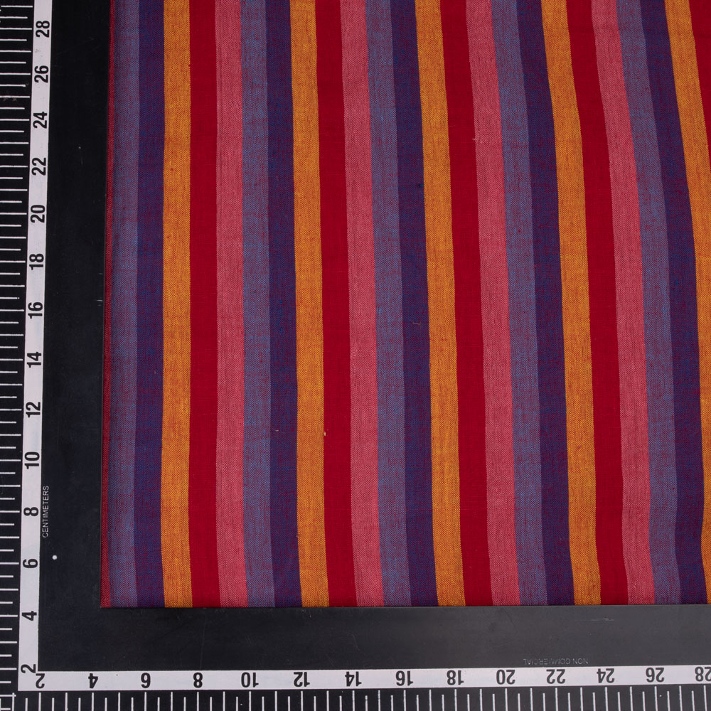 STRIPE MULRICOLOUR PURE COTTON 86 GSM HANDWOVEN FABRIC 176