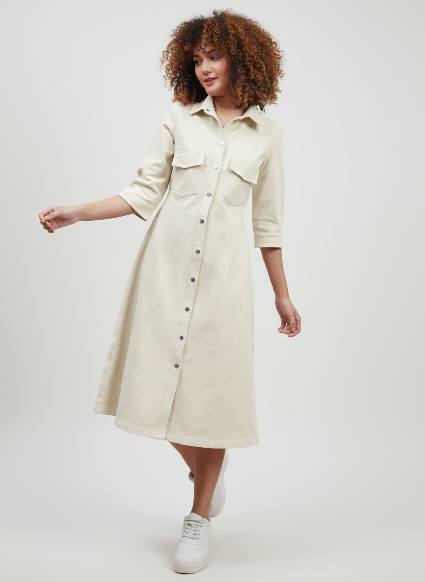 Long Shirt Dress With Pockets