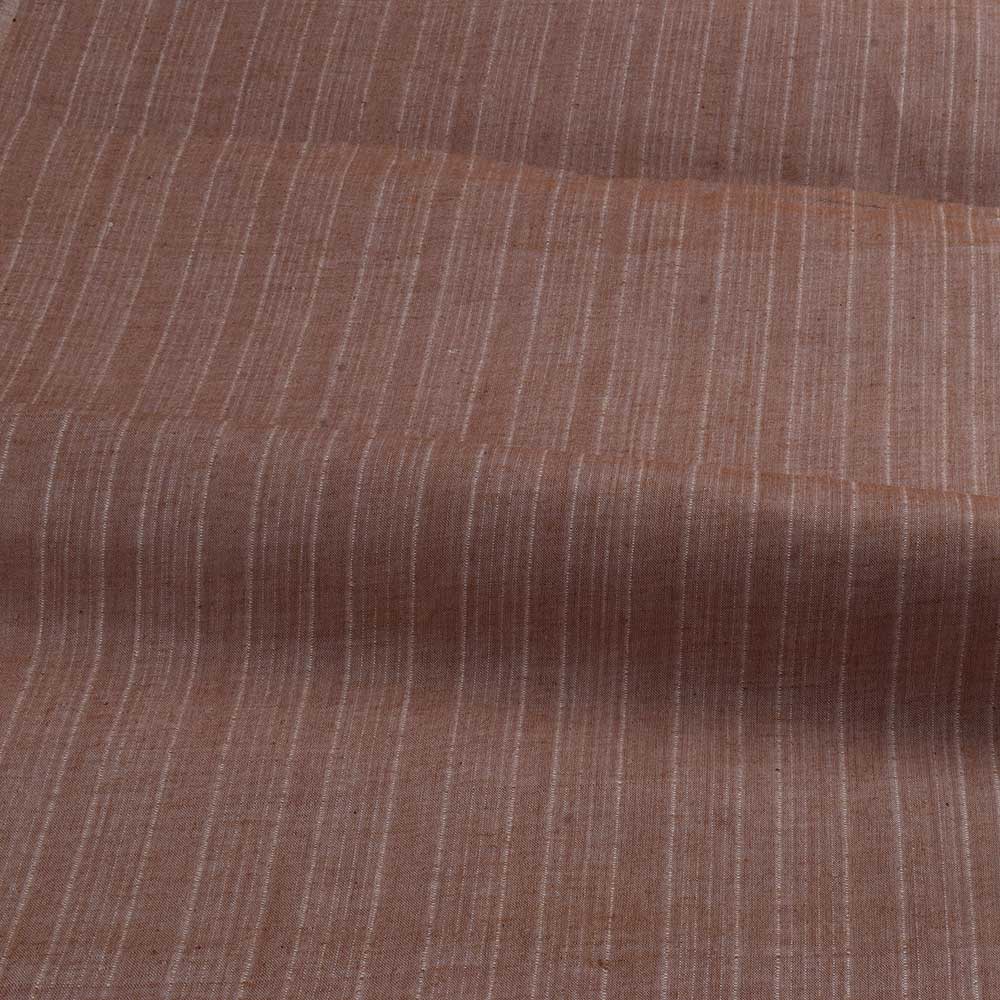 STRIPE BEIGE PURE COTTON 80 GSM HANDWOVEN FABRIC