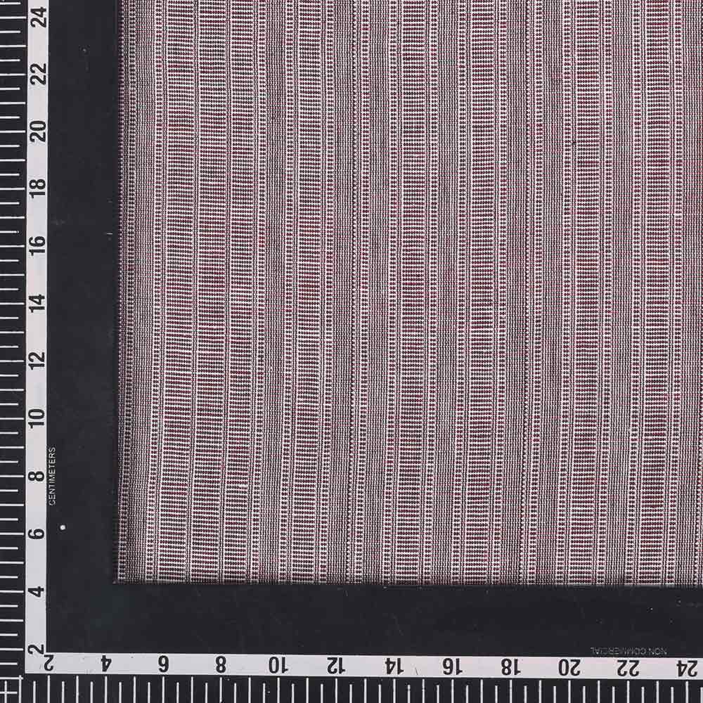 CHECK HOUNDSTOOTH BROWN KHADI COTTON 94 GSM HANDWOVEN FABRIC