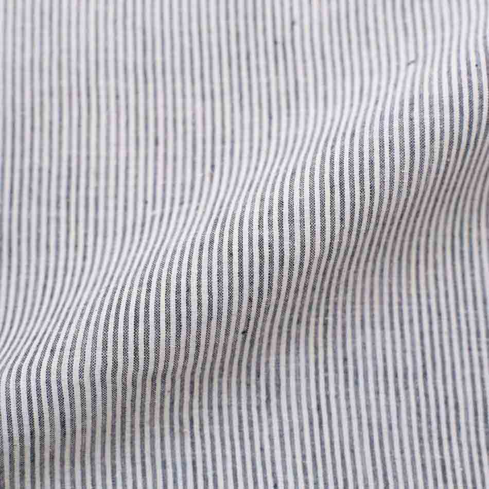 Stripe Black And White Pure Cotton 70 GSM Handwoven Fabric