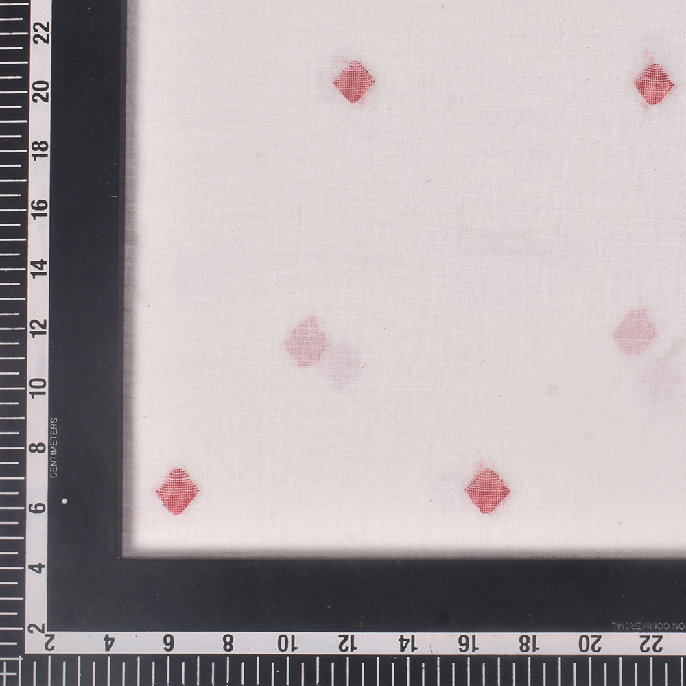 DIAMOND OFF WHITE JAMDANI PURE COTTON 60 GSM HANDWOVEN FABRIC