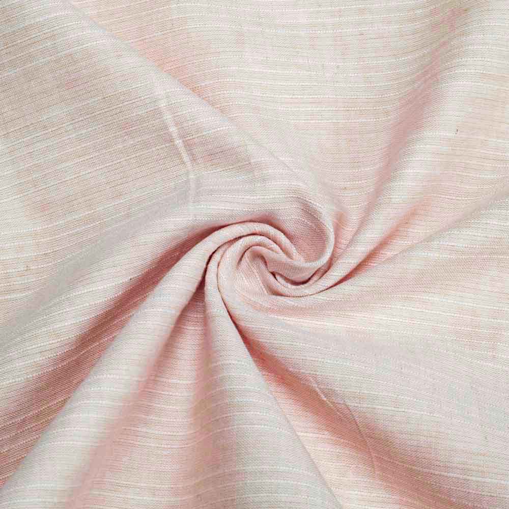 Stripe Light Pink Pure Cotton 80 GSM Handwoven Fabric
