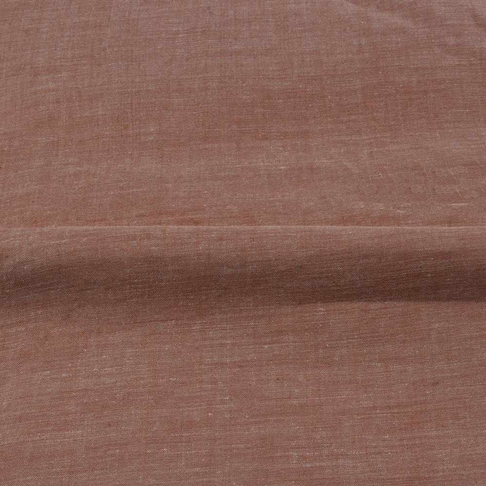 CHAMBRAY BROWN KHADI COTTON 72 GSM HANDWOVEN FABRIC