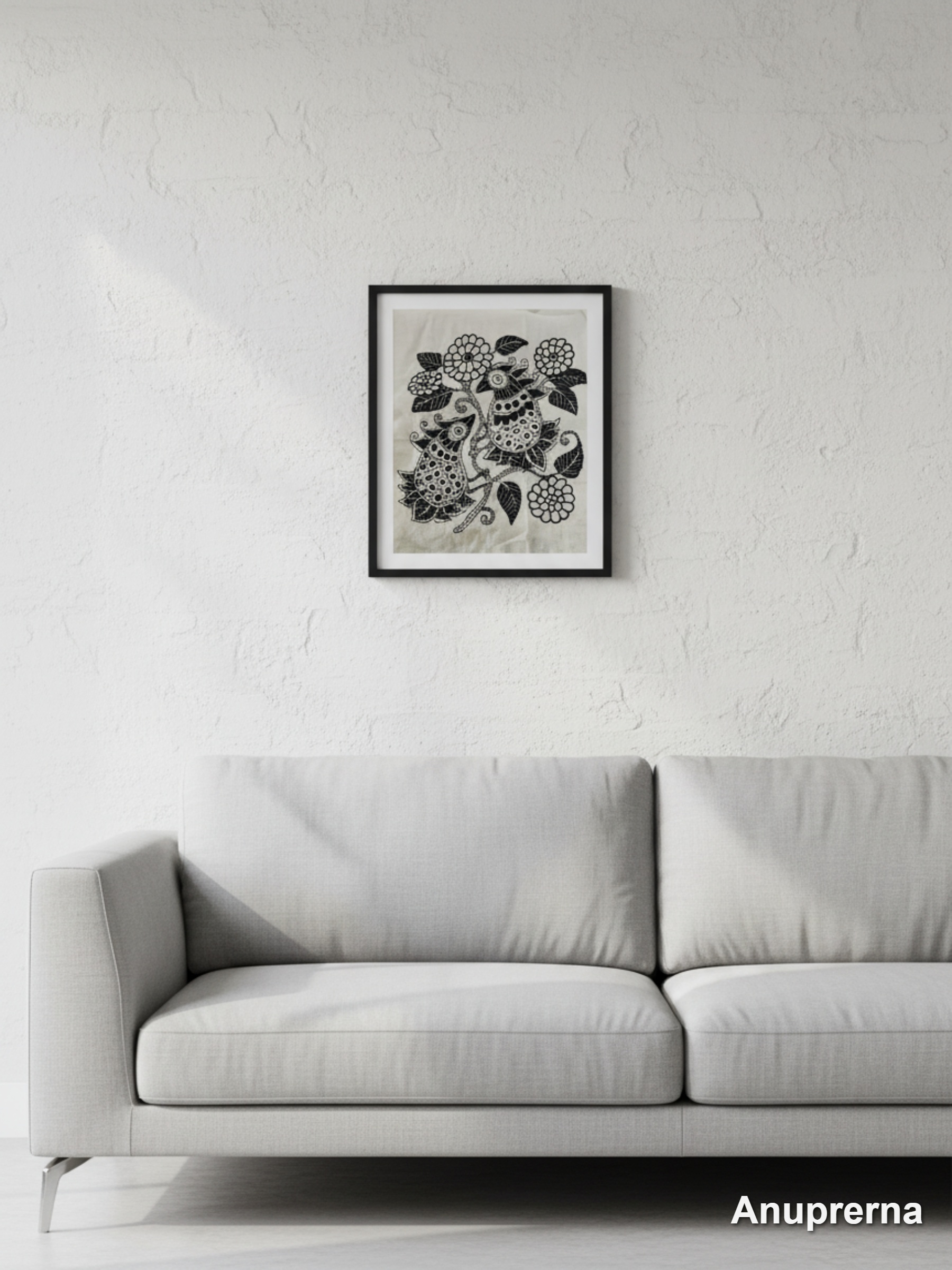 Birds & Flowers Kantha Wall Art Decor