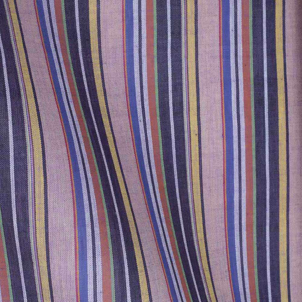 STRIPE PURPLE MULTICOLOUR PURE COTTON 82 GSM HANDWOVEN FABRIC