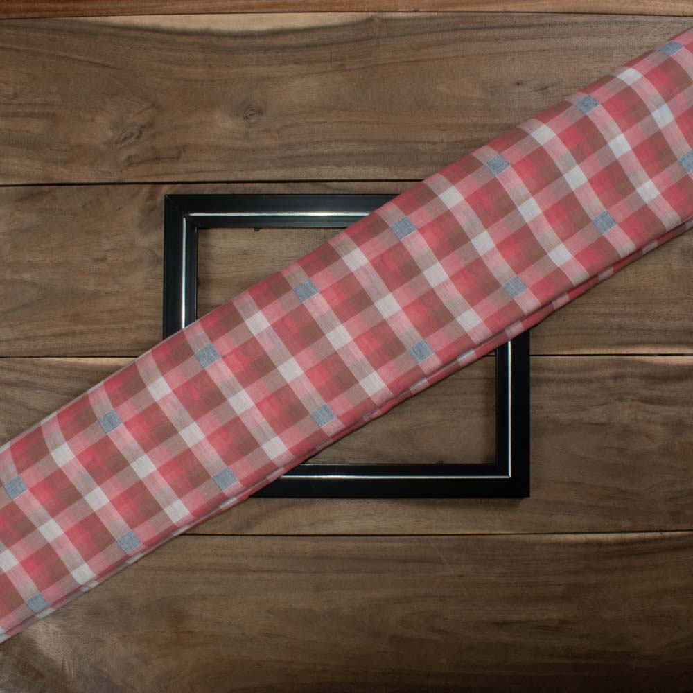 Check Multicolor Jamdani Pure Cotton 55 GSM Handwoven Fabric