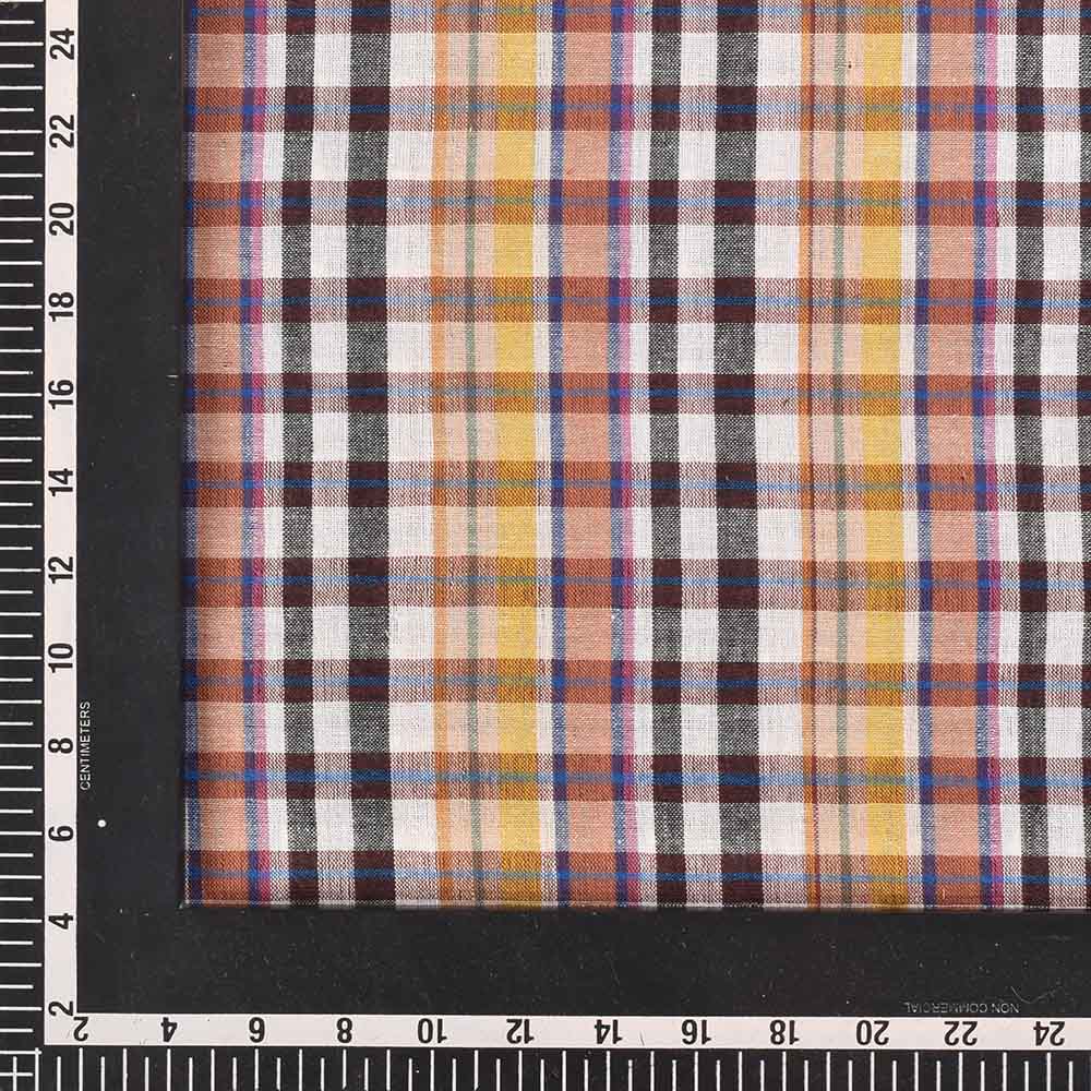 CHECK MULTICOLOUR PURE COTTON 95 GSM HANDWOVEN FABRIC 459