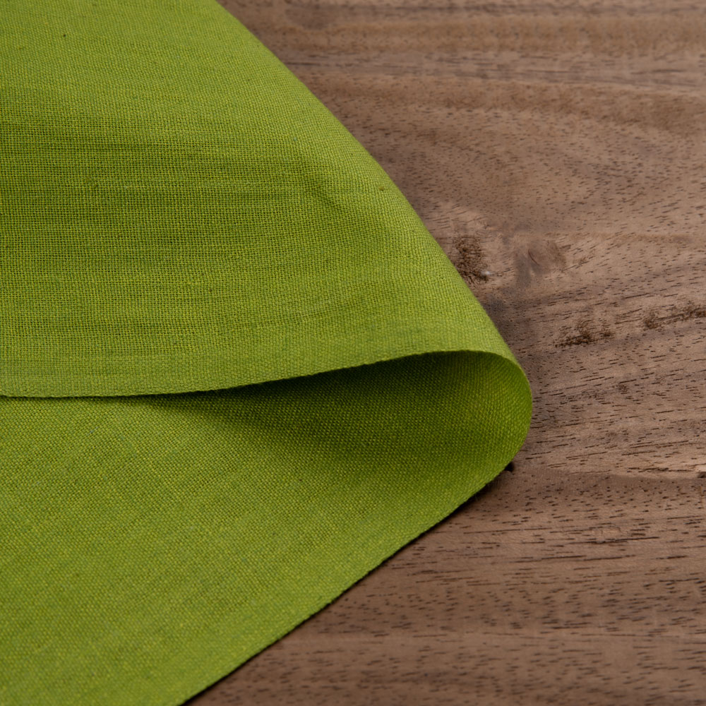 Plain Green Pure Cotton 114 GSM Handwoven Fabric