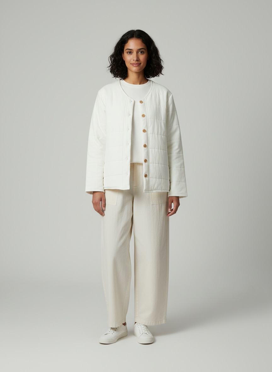 Structured V-Cardigan with Batting