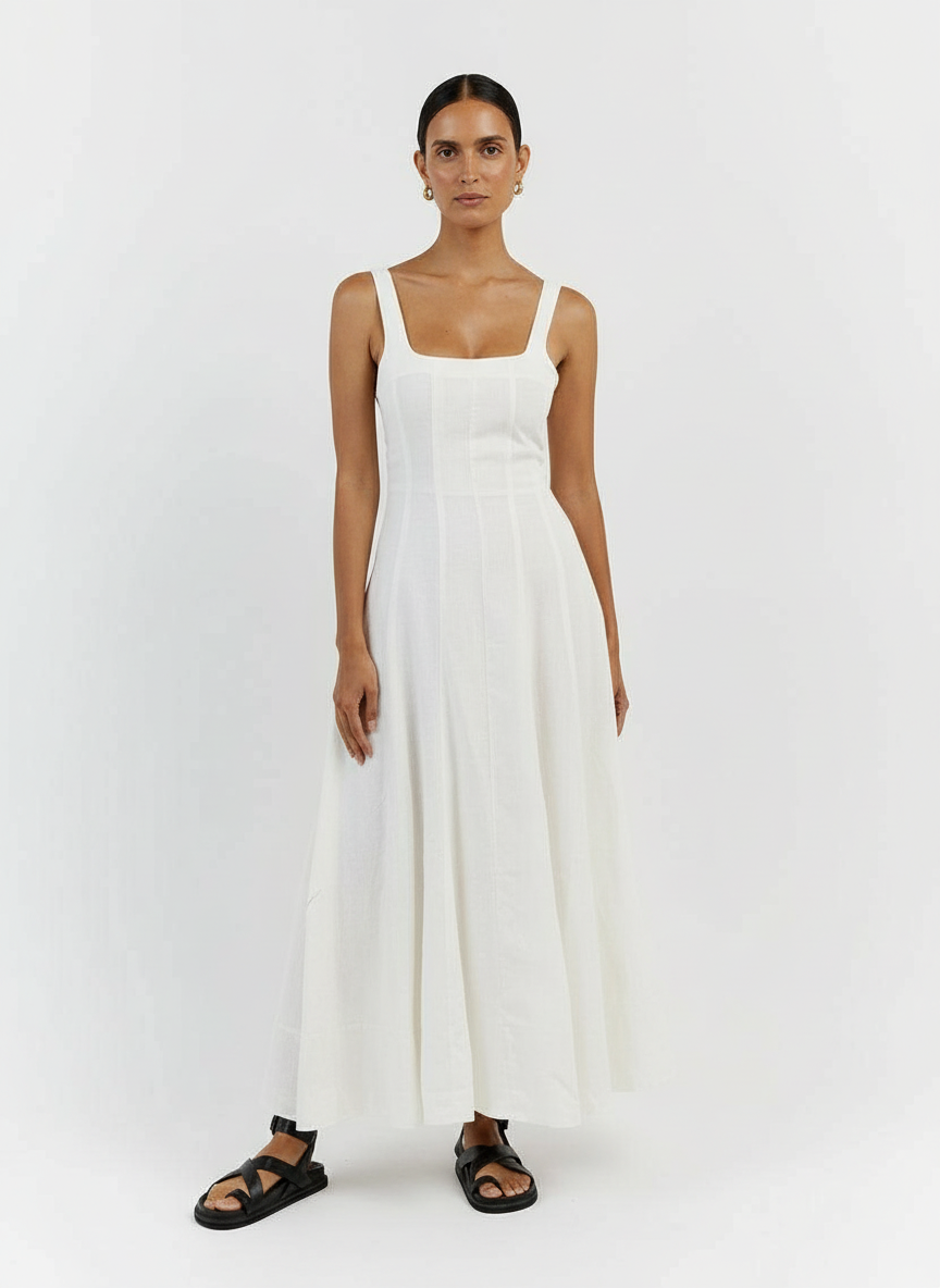 Sleeveless Ankle Length Paneled Dress