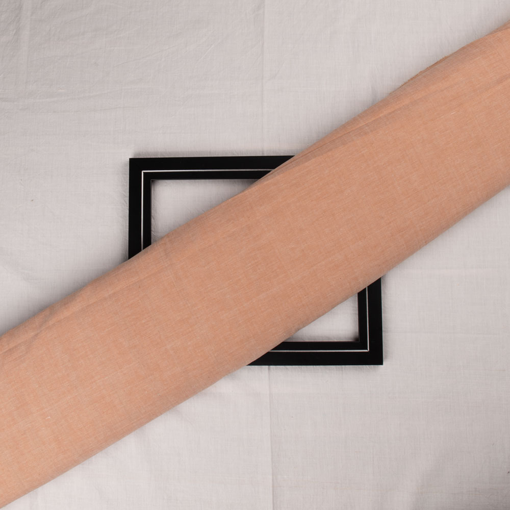 Chambray Brown Khadi Cotton 75 GSM Handwoven Fabric H44