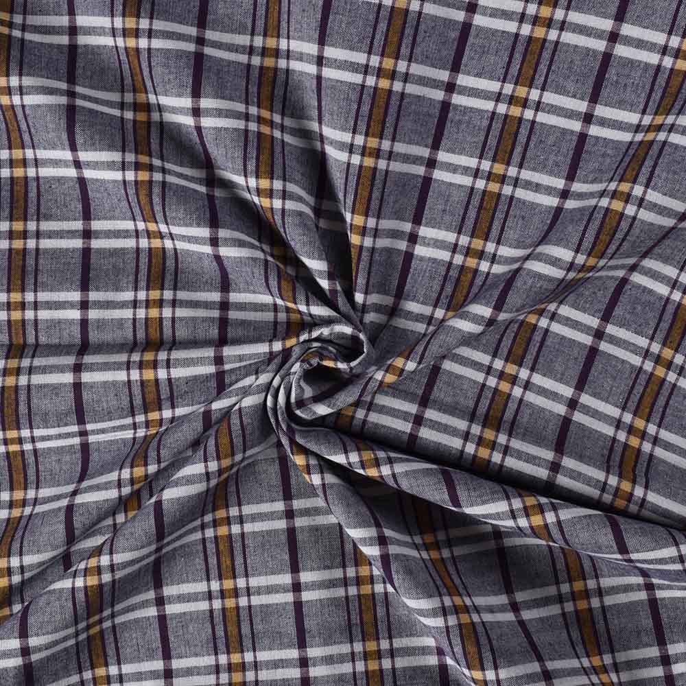 Check Multicolor Pure Cotton 98 GSM Handwoven Fabric 522