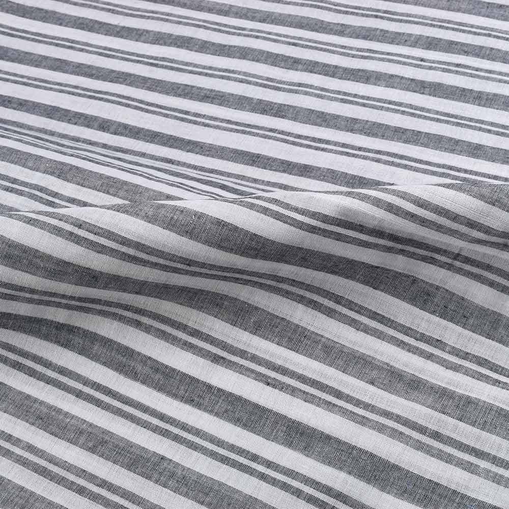 STRIPE BLACK & WHITE PURE COTTON 68 GSM HANDWOVEN FABRIC