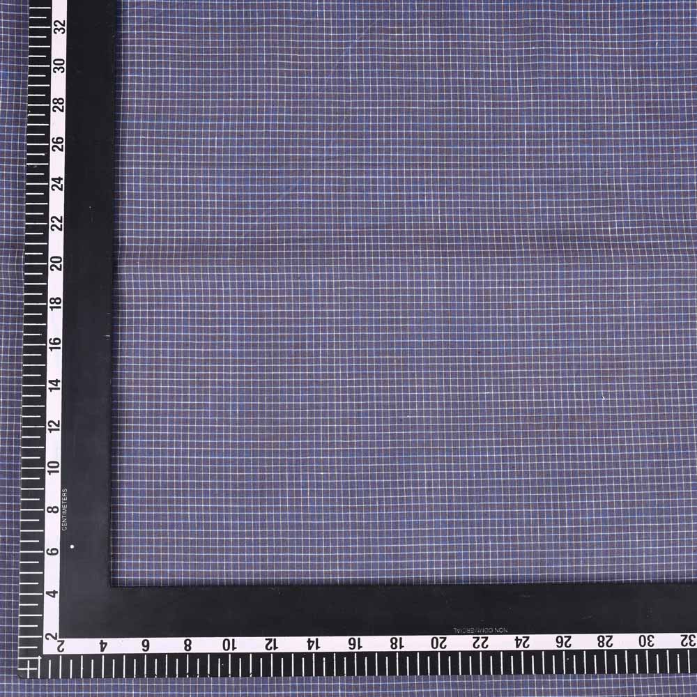 CHECK PURPLE PURE COTTON 90 GSM HANDWOVEN FABRIC
