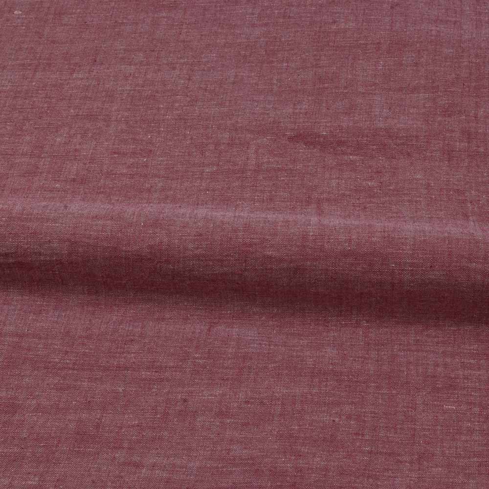 CHAMBRAY RED KHADI COTTON 75 GSM HANDWOVEN FABRIC H32
