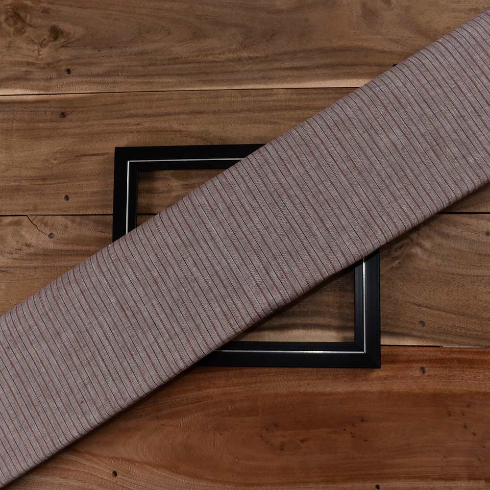 Stripe Brown Pure Cotton 97 GSM Handwoven Fabric