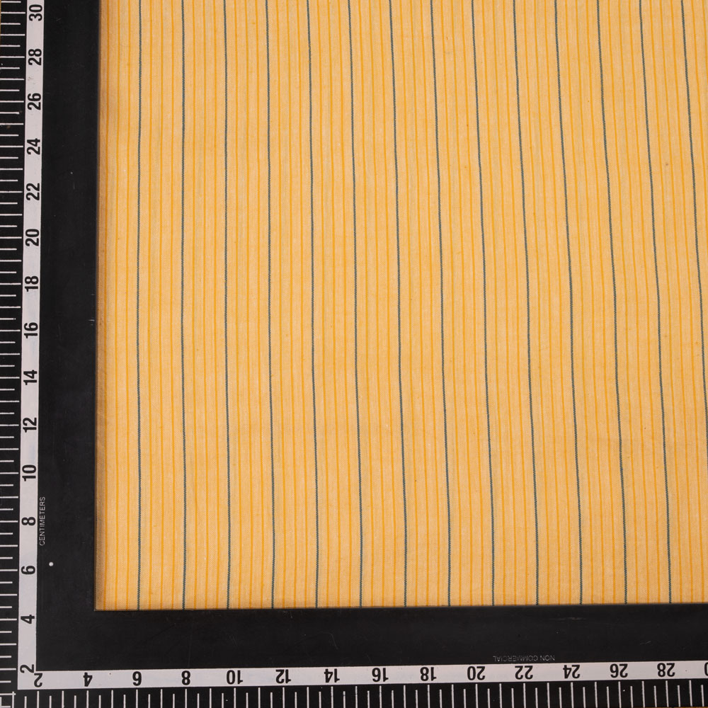 PINSTRIPE YELLOW PURE COTTON 101 GSM HANDWOVEN FABRIC