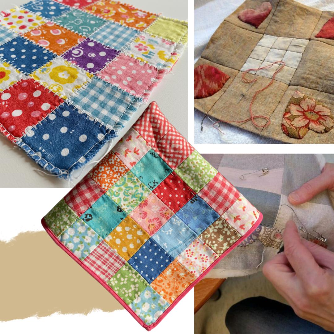 Quilted Handkerchiefs made out of scrap textiles