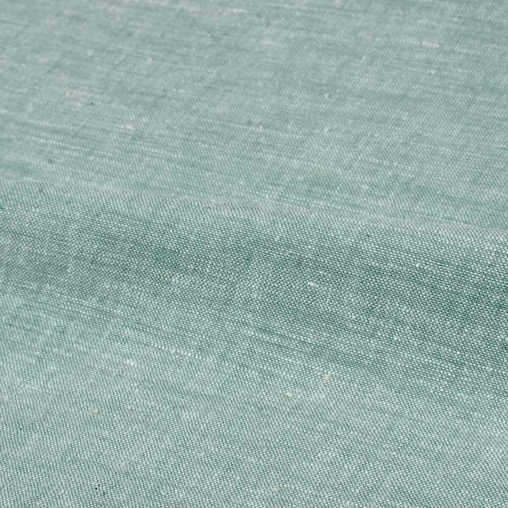 Chambray Teal Khadi Cotton 115 GSM Handwoven Fabric