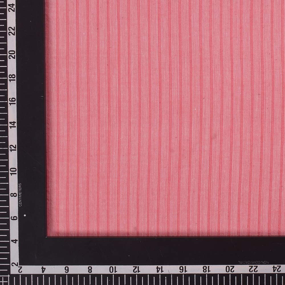 STRIPE PINK PURE COTTON 75 GSM HANDWOVEN FABRIC