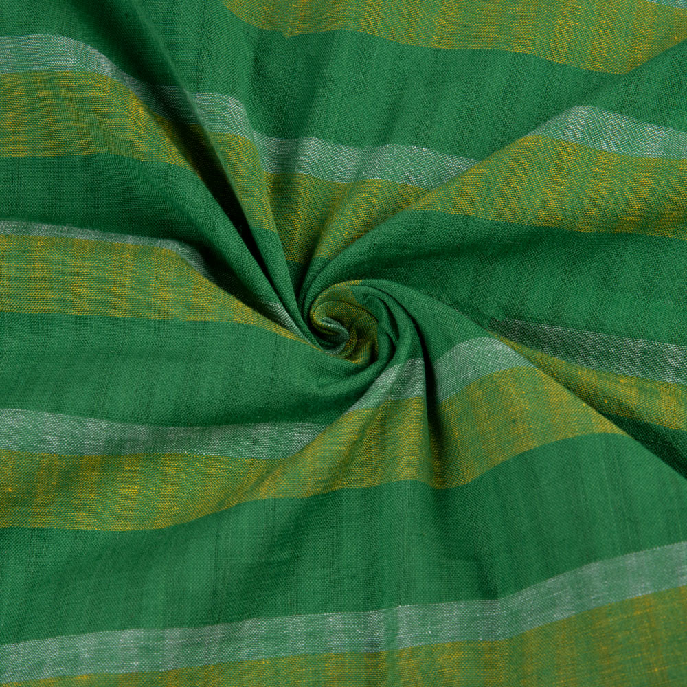 Stripe Green Pure Cotton 92 GSM Handwoven Fabric 126