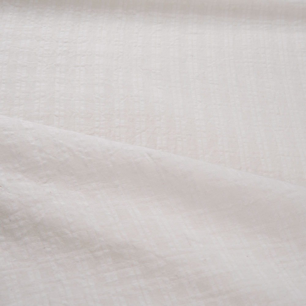 White Check Cotton Organdy 72 GSM Handwoven Fabric | Bleached White & Dyeable