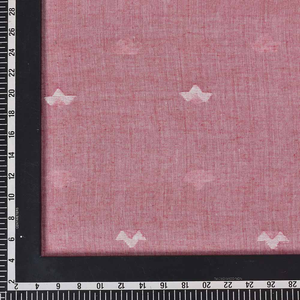 GEOMETRIC MAROON JAMDANI PURE COTTON 55 GSM HANDWOVEN FABRIC 311