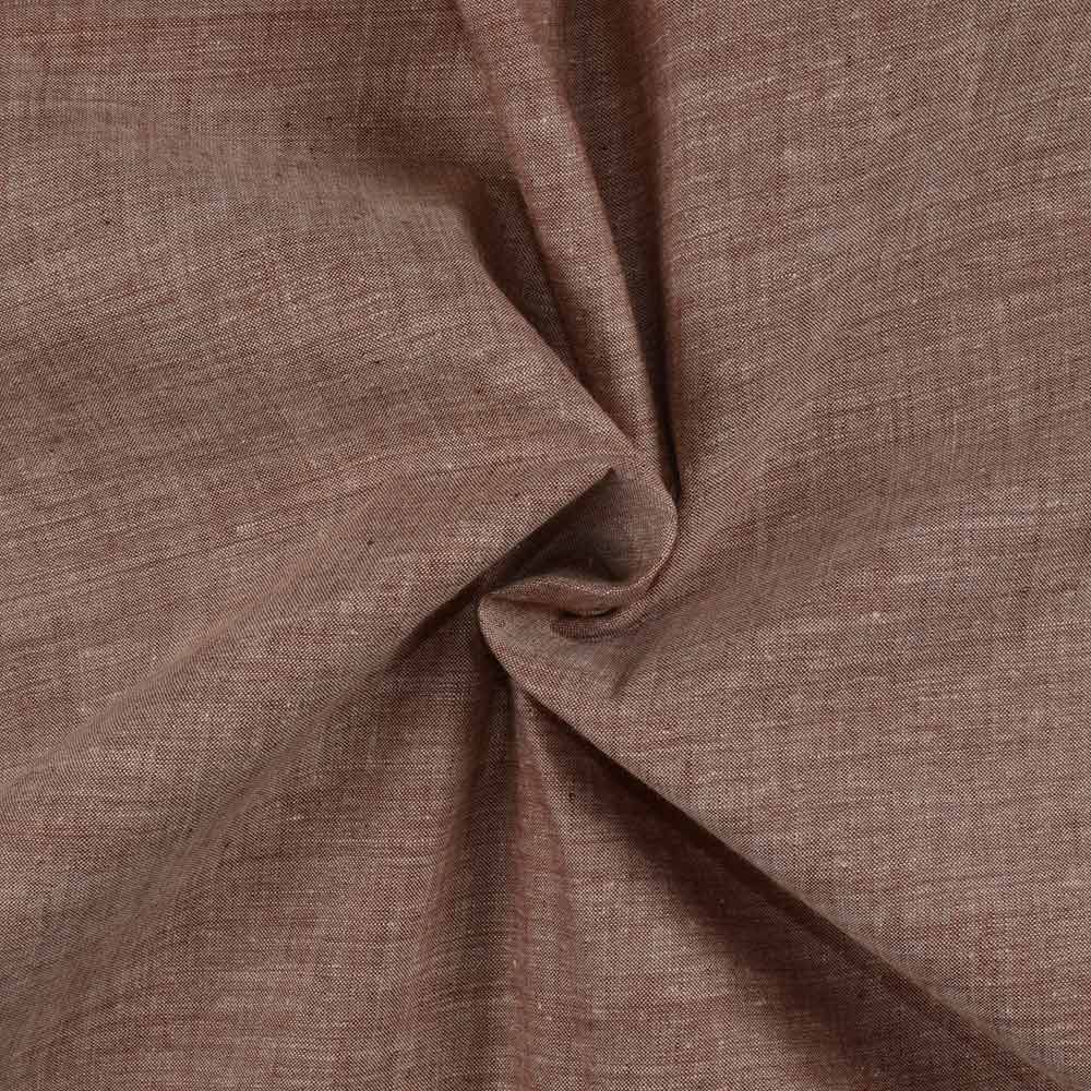 Chambray Brown Khadi Cotton 75 GSM Handwoven Fabric H52