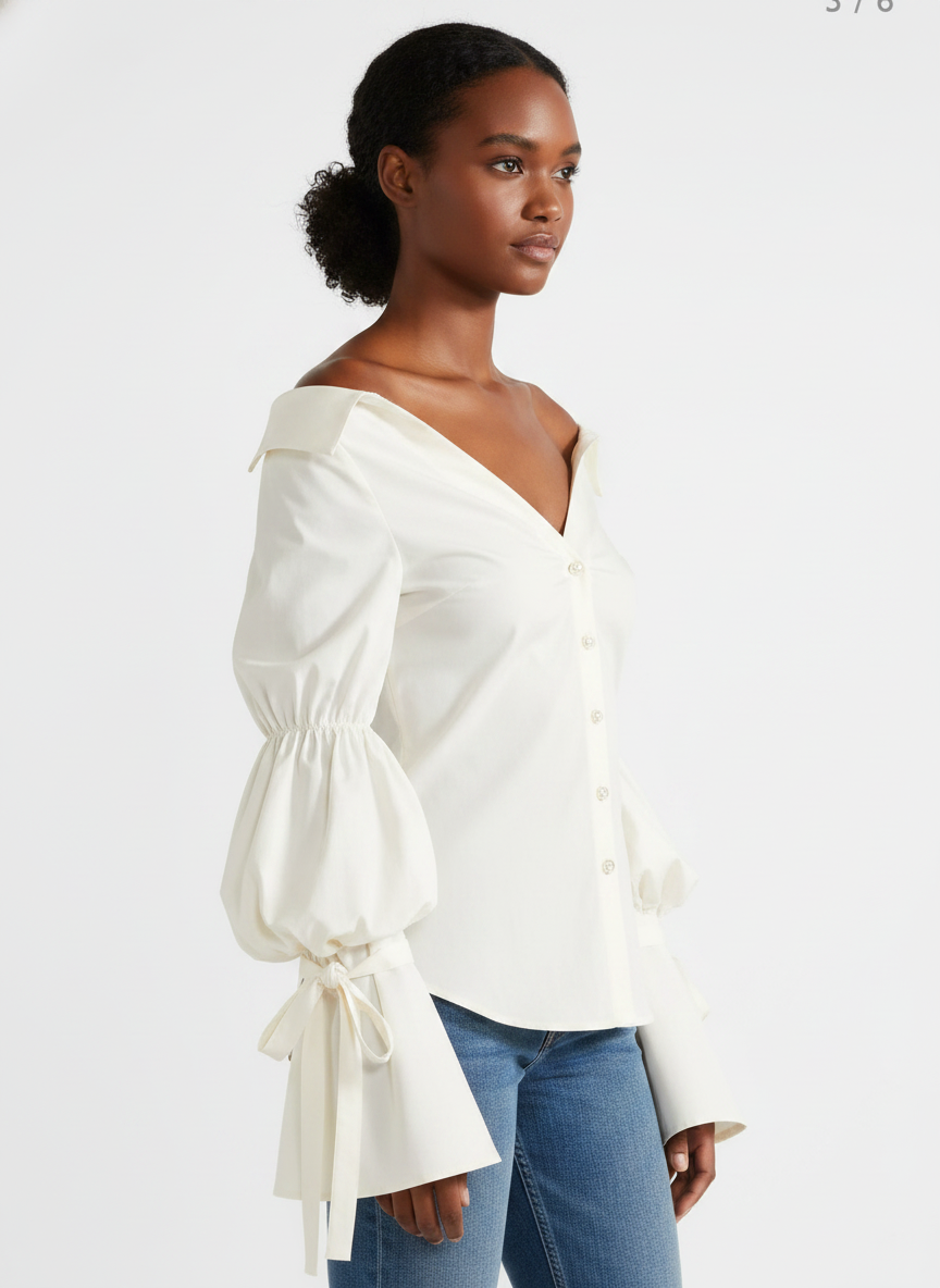 Boat Neck Top With Gathers