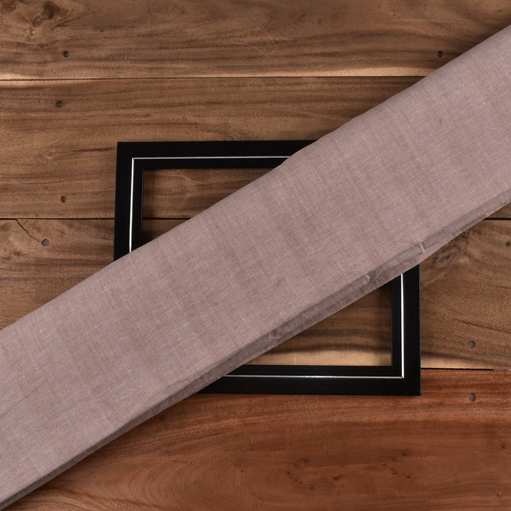 Chambray Brown Khadi Cotton 75 GSM Handwoven Fabric H63