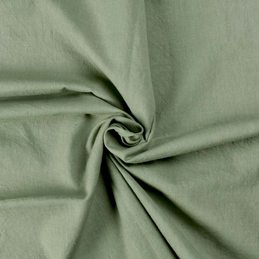 Plain Green Khadi Cotton 120 GSM Handwoven Fabric