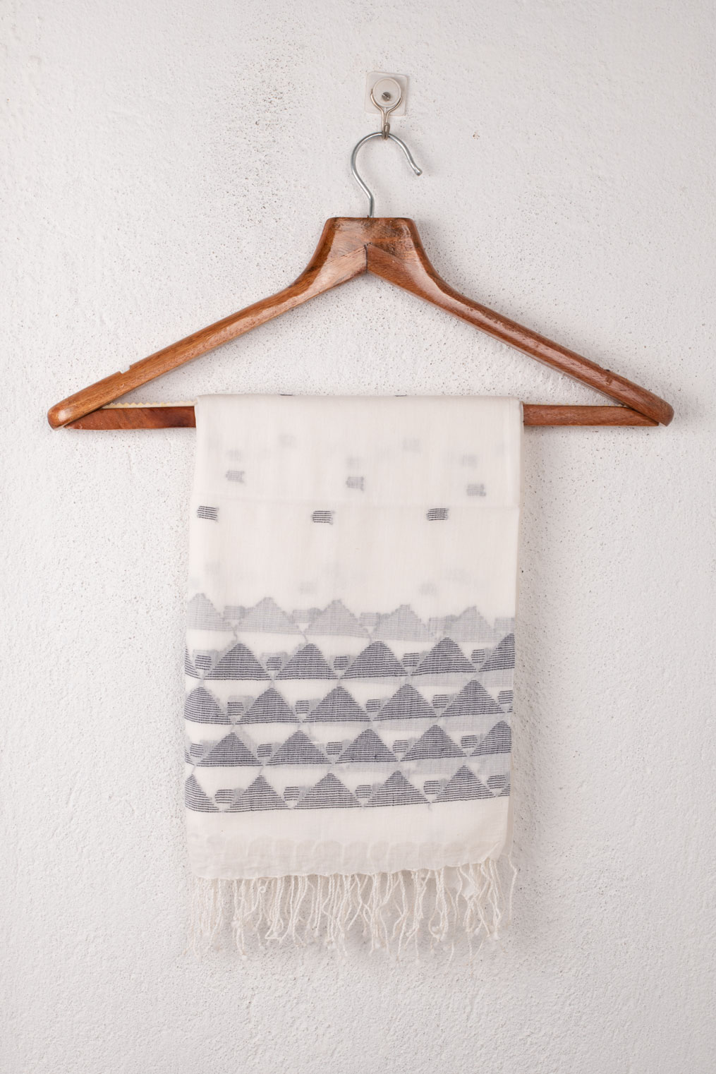 Handwoven White Scarf 86