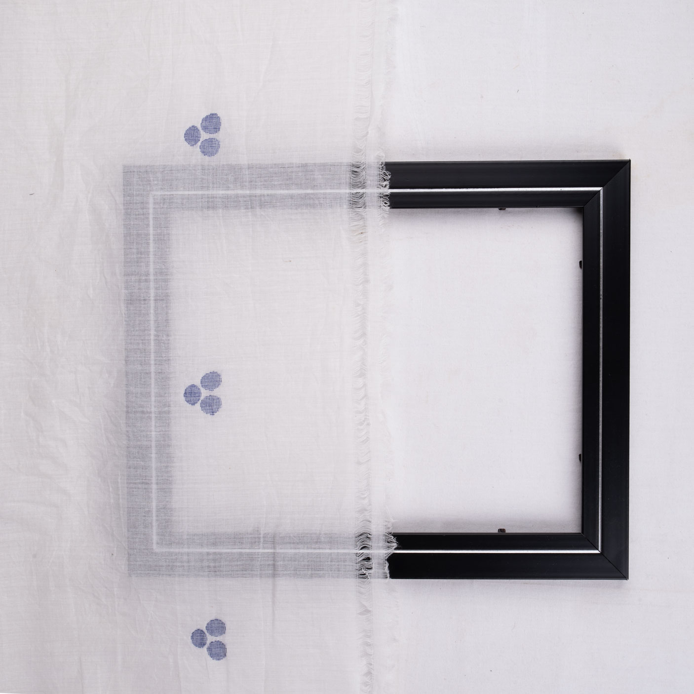 GEOMETRIC WHITE JAMDANI PURE COTTON 55 GSM FABRIC 174