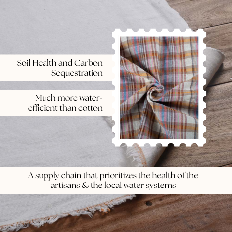 Fashion designer working with hemp fabric swatches for sustainable garment development