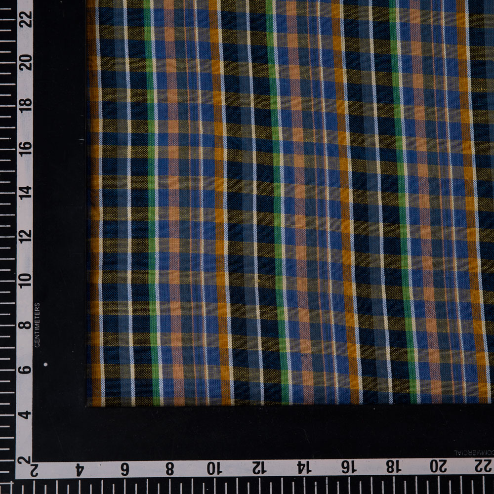 CHECK MULTICOLOUR PURE COTTON 100 GSM HANDWOVEN FABRIC 324