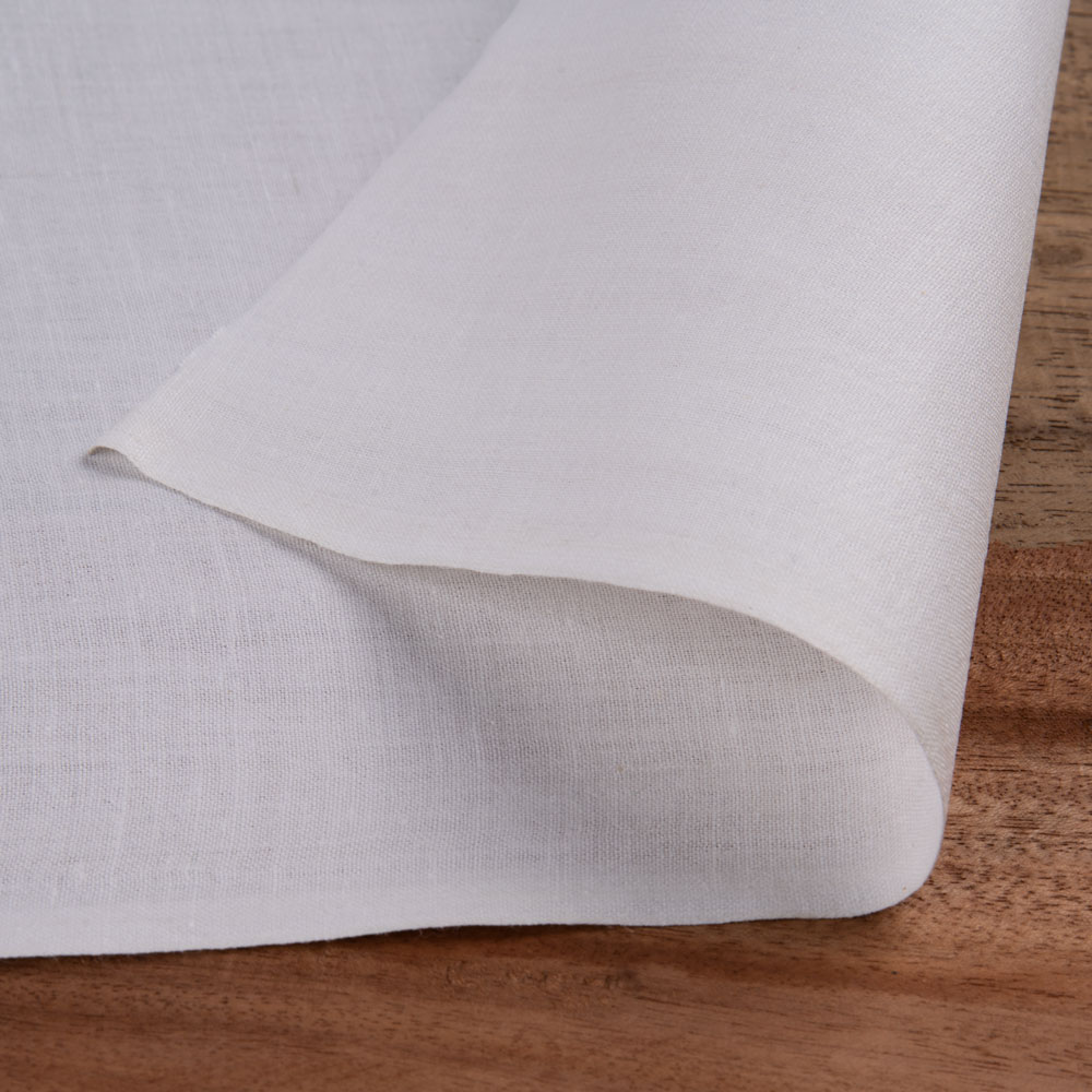 White Mulmul Khadi Cotton 92 GSM Fabric - Bleached Dyeable & 36 Inch Width