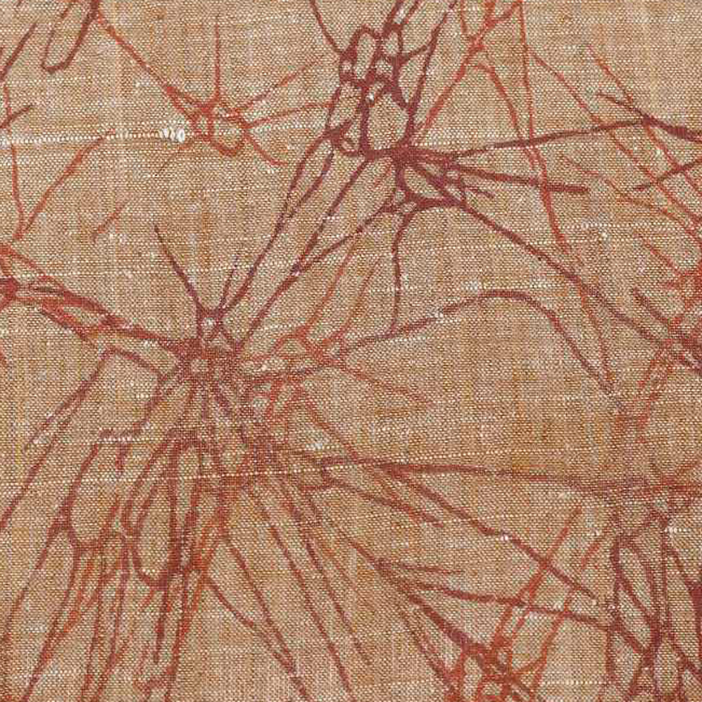 ABSTRACT BROWN BATIK COTTON KHADI 112 GSM FABRIC - HAND PRINTED