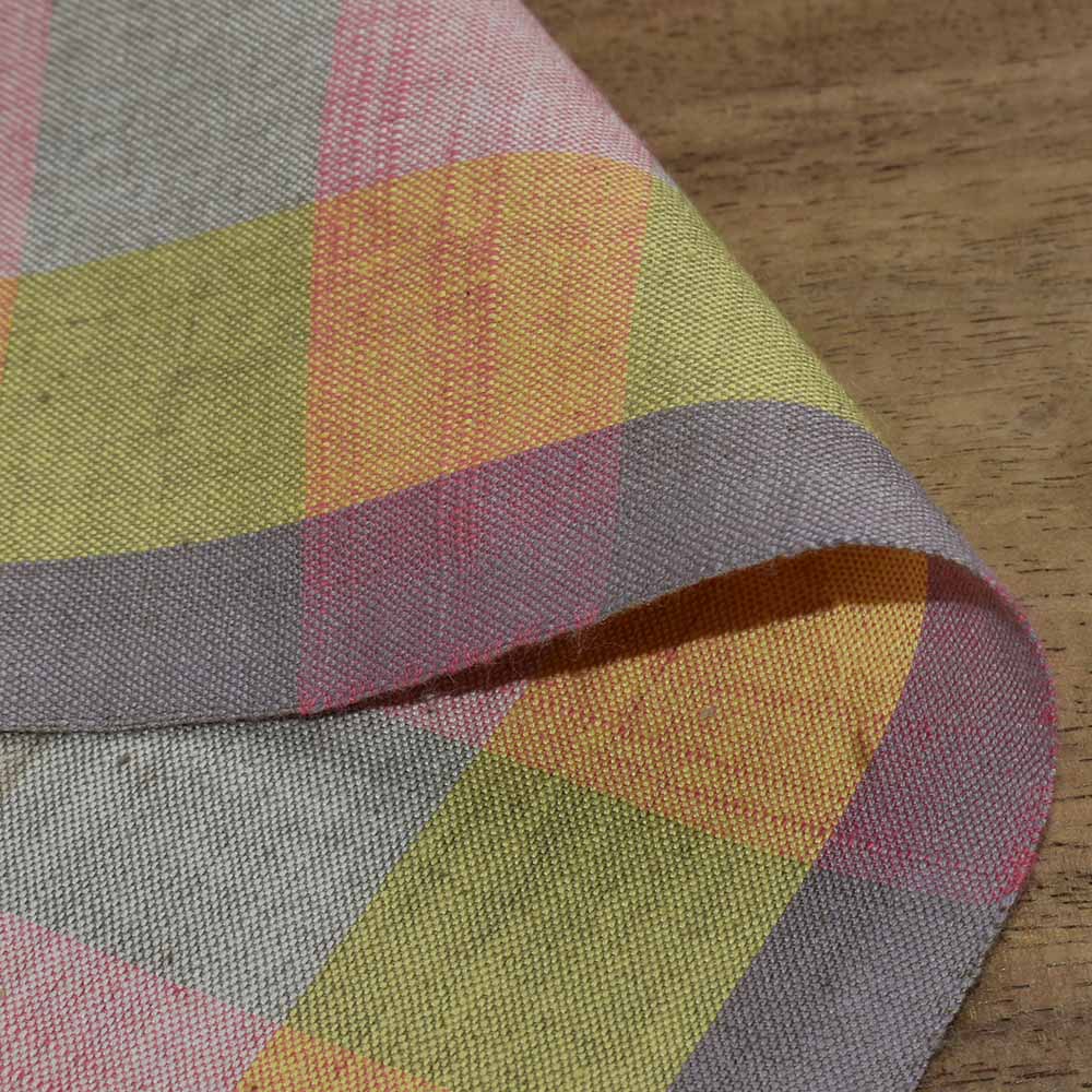 Check Multicolor Pure Cotton 140 GSM Handwoven Fabric