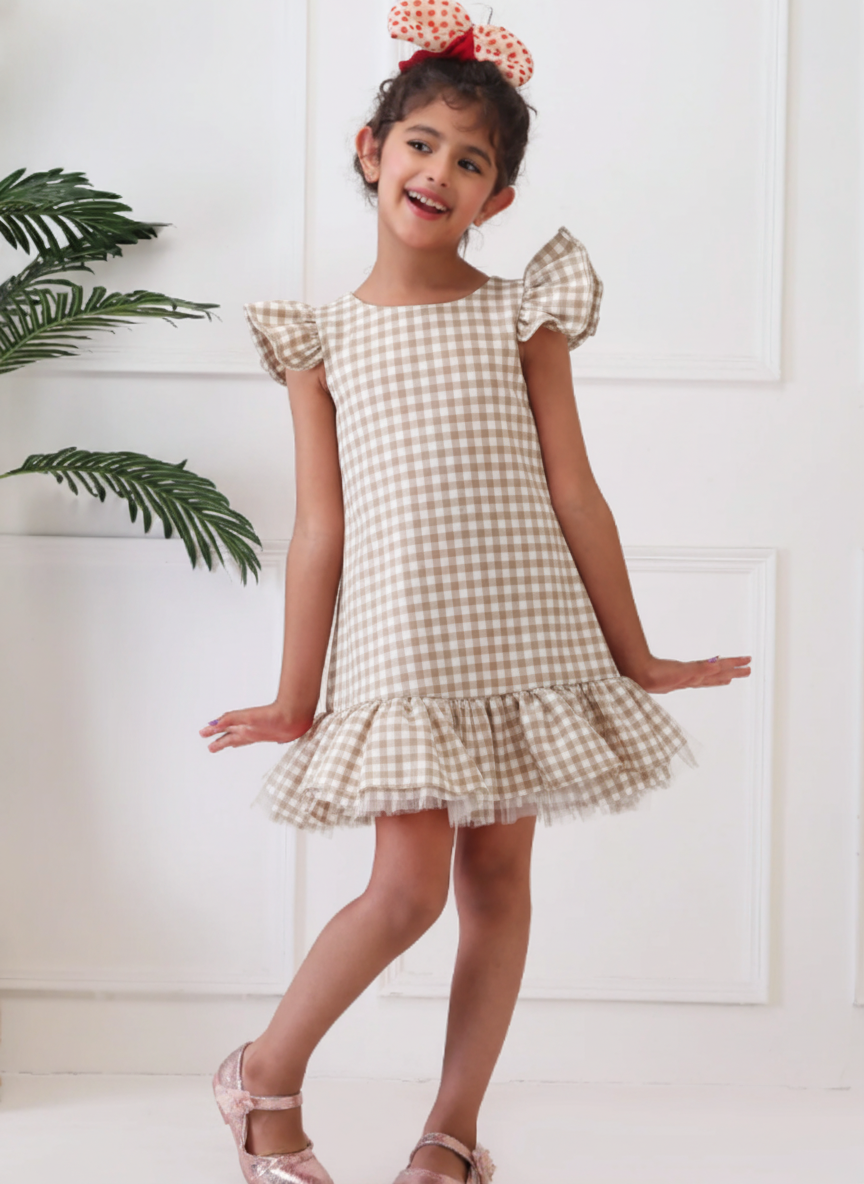 Kids Shift Dress With Ruffles