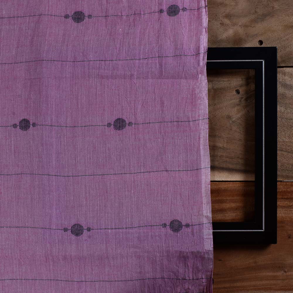 GEOMETRIC PINK JAMDANI PURE COTTON 64 GSM HANDWOVEN FABRIC