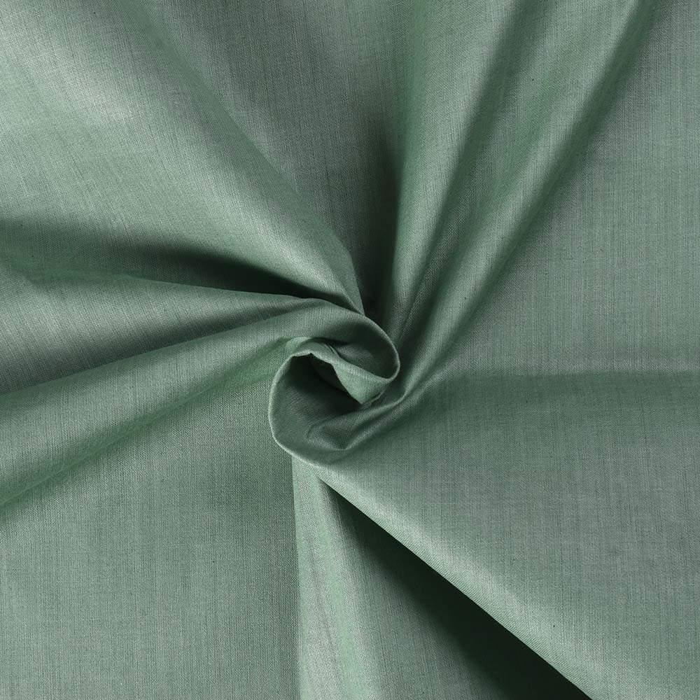 Plain Green Pure Cotton 92 GSM Handwoven Fabric Ak18