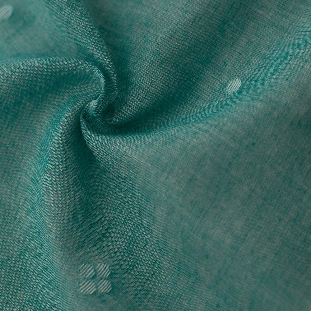 Geometric Green Jamdani Pure Cotton 55 GSM Fabric