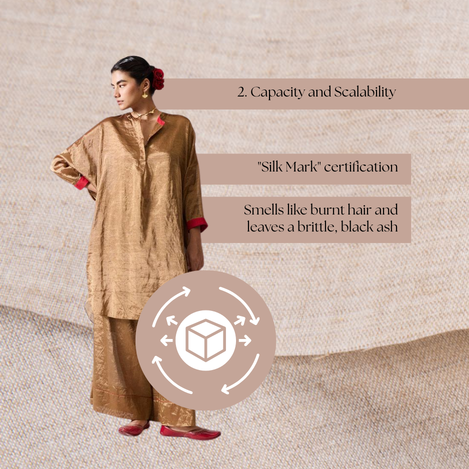 Multiple handlooms operating in an Indian weaving unit producing tussar silk at scale