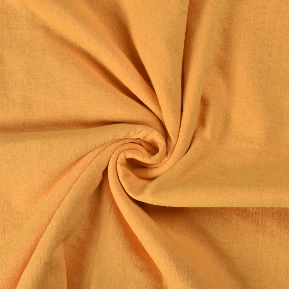 Plain Yellow Khadi Cotton 65 GSM Handwoven Fabric