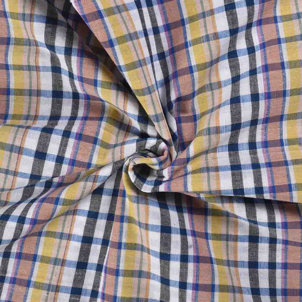 Check Multicolour Pure Cottonhandwoven 90 GSM Fabric