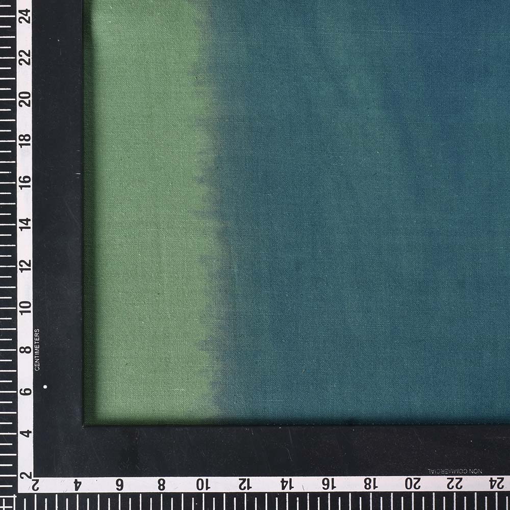 ombré TIE DYE BLUE GREEN KHADI COTTON 115 GSM HANDWOVEN FABRIC